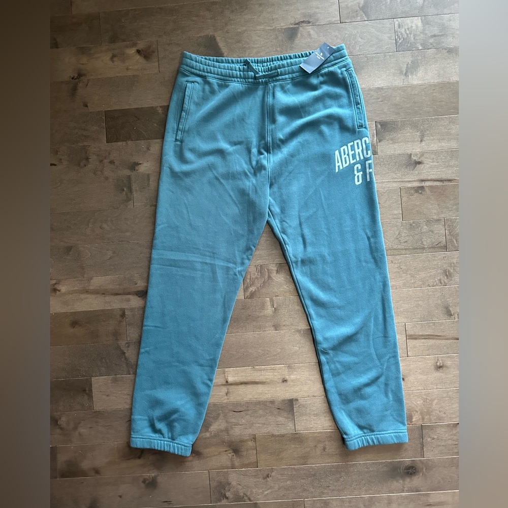 NWT Abercrombie Kids Teal Fleece Pants - size 17/18 boys 4/$25